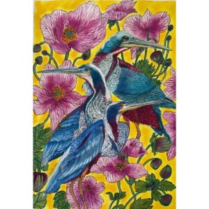 Rumi Agami Herons & Japanese Anemones